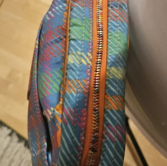 Dooney & Bourke Vintage Crossbody Plaid Handbag Zip Top Colorful Purse - Picture 3 of 9